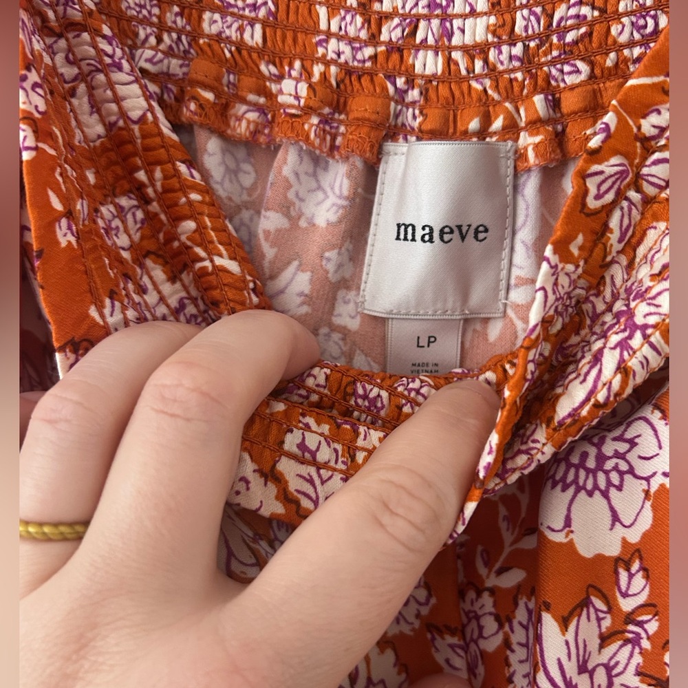 Anthropologie Petite Smocked Wide-leg Pants - Picture 5 of 6